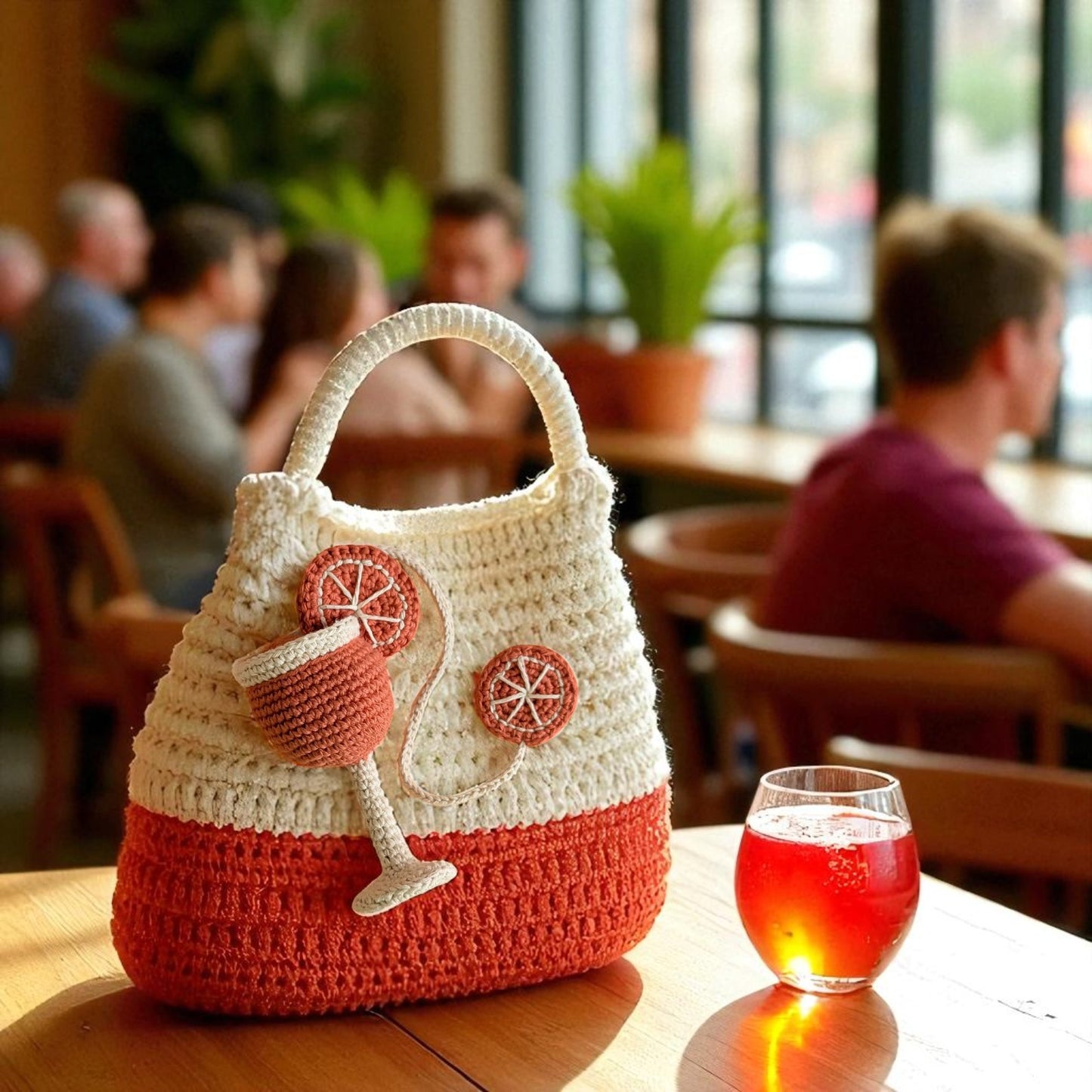 Aperol Spritz Bag Charm – Touch of Summer Wherever You Go Crochet Pattern