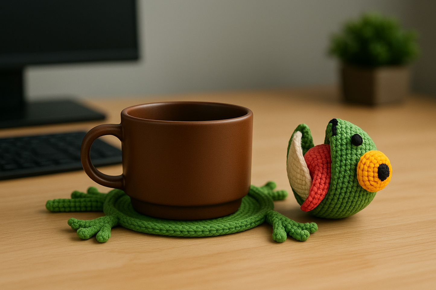 🦎 Funny Splat Lizard Coaster – Crochet Pattern