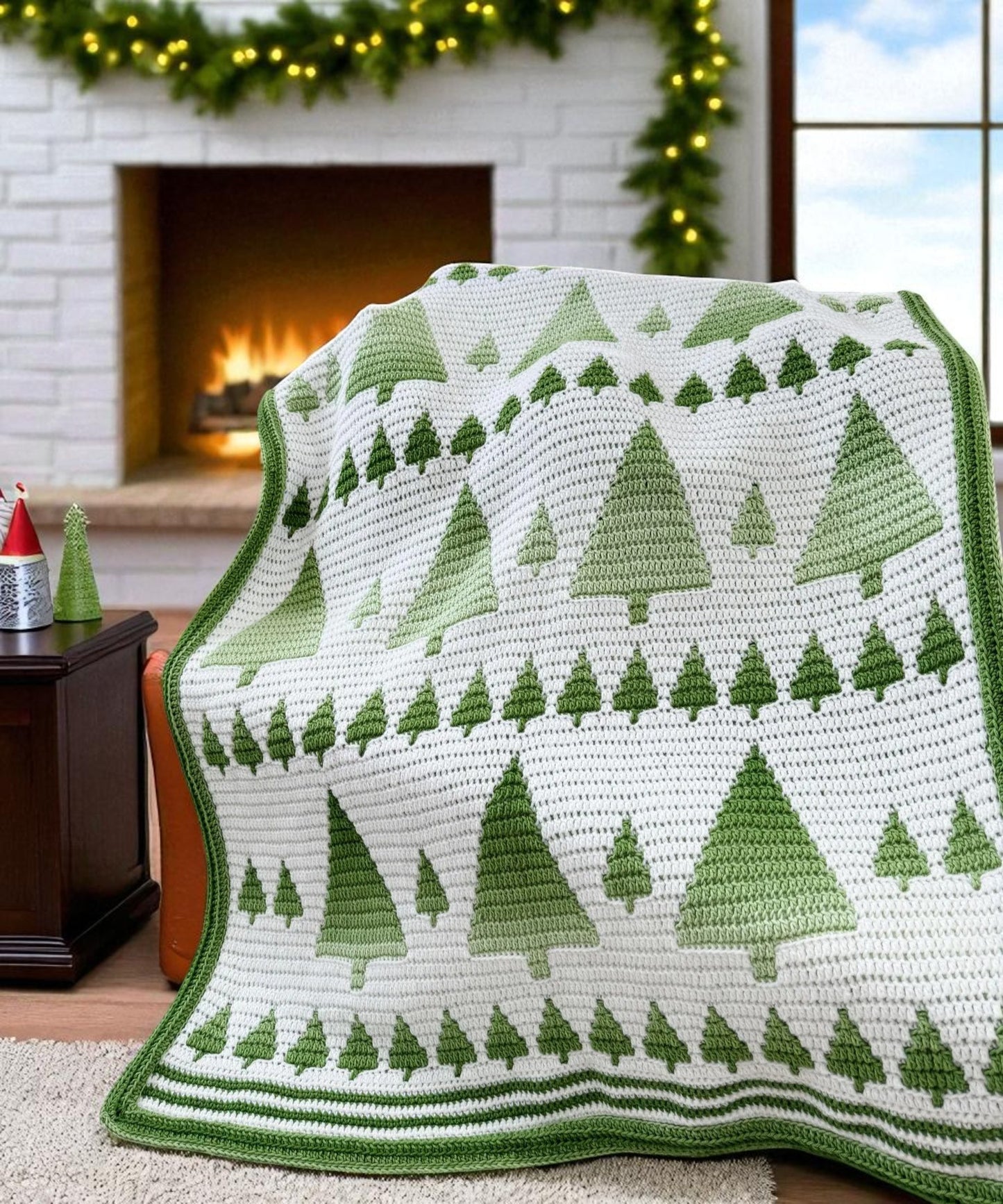❄️ Winter Forest Mosaic Blanket Crochet Pattern