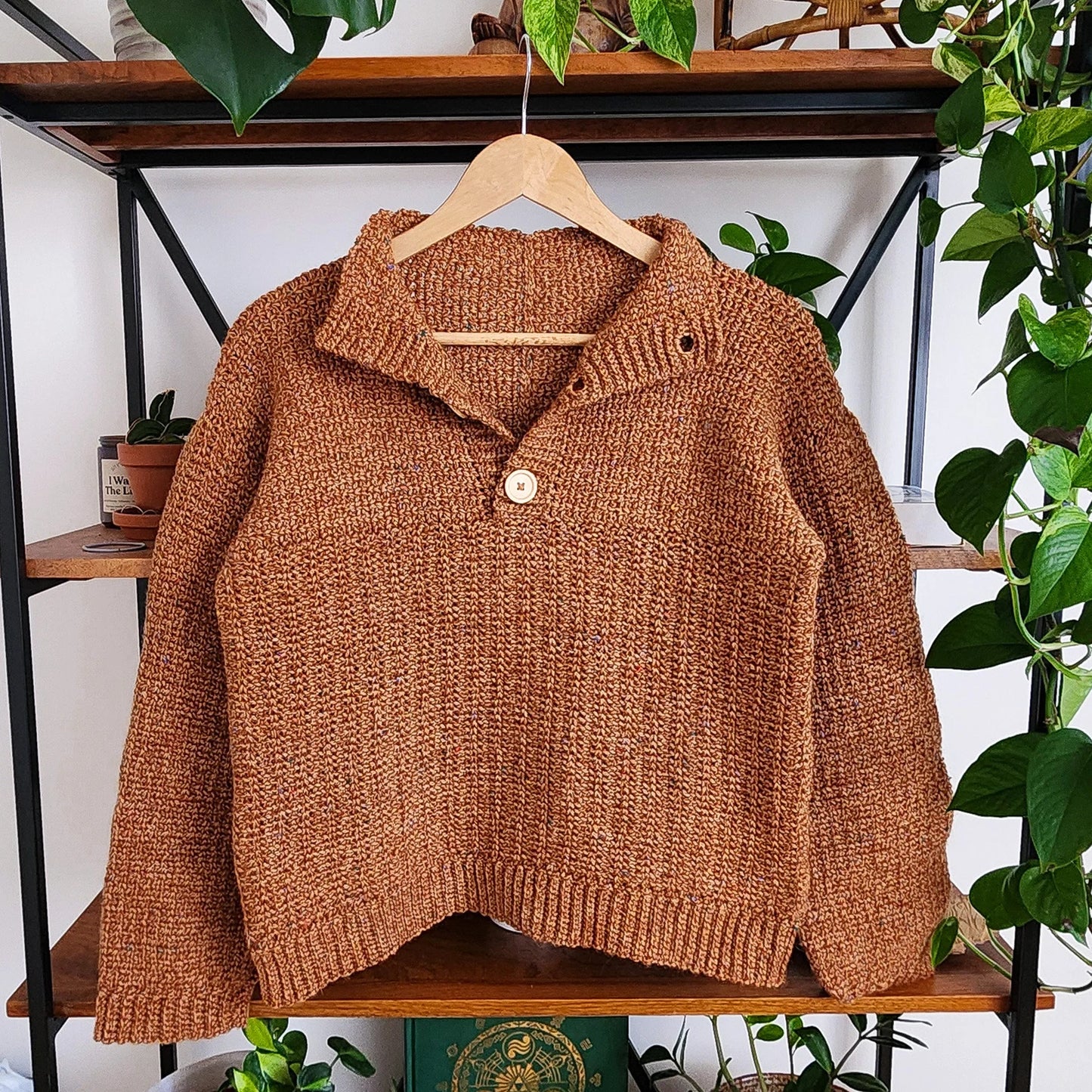 Jasper — Button-Up Rustic Pullover Crochet Pattern