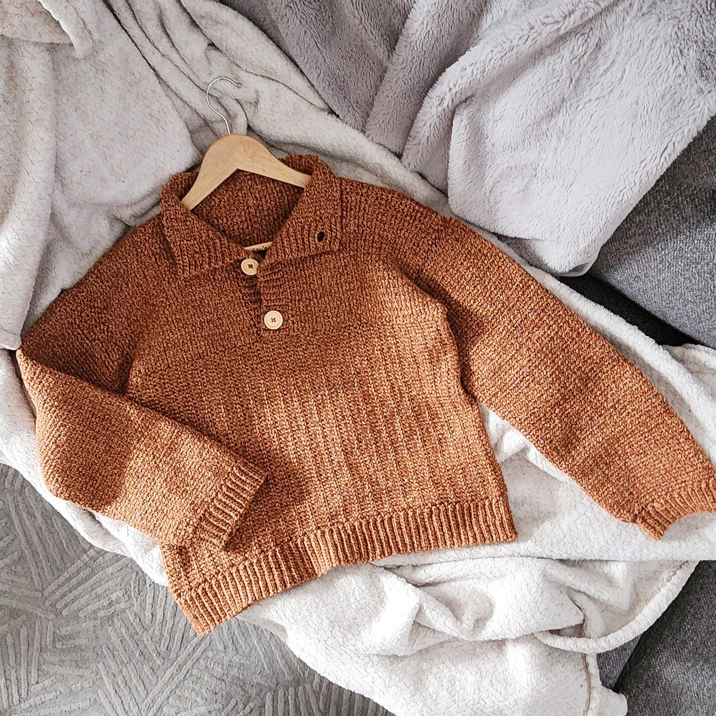 Jasper — Button-Up Rustic Pullover Crochet Pattern