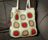 Rose/Violet Granny Square Tote Bag Crochet Pattern