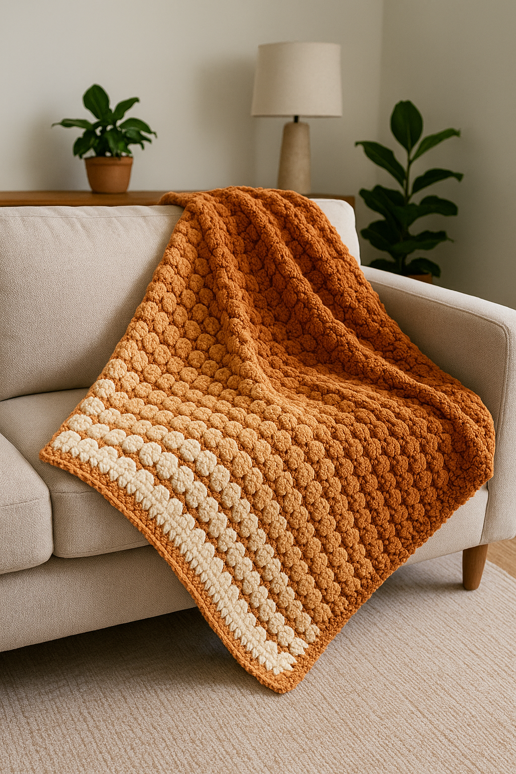 Toasted Marshmallow Throw Blanket Crocher Pattern