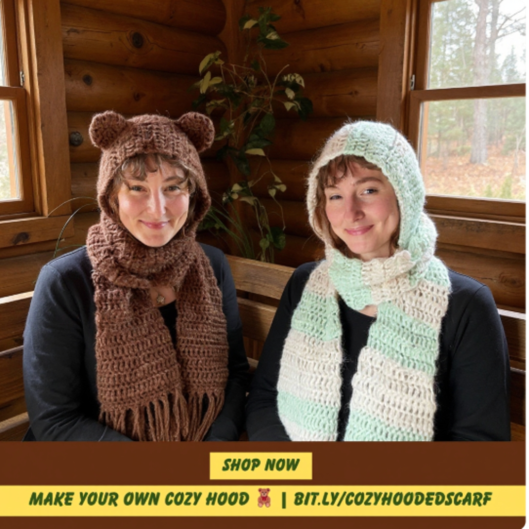 🧣 Cozy Hooded Scarf / Bonnet Crochet Pattern