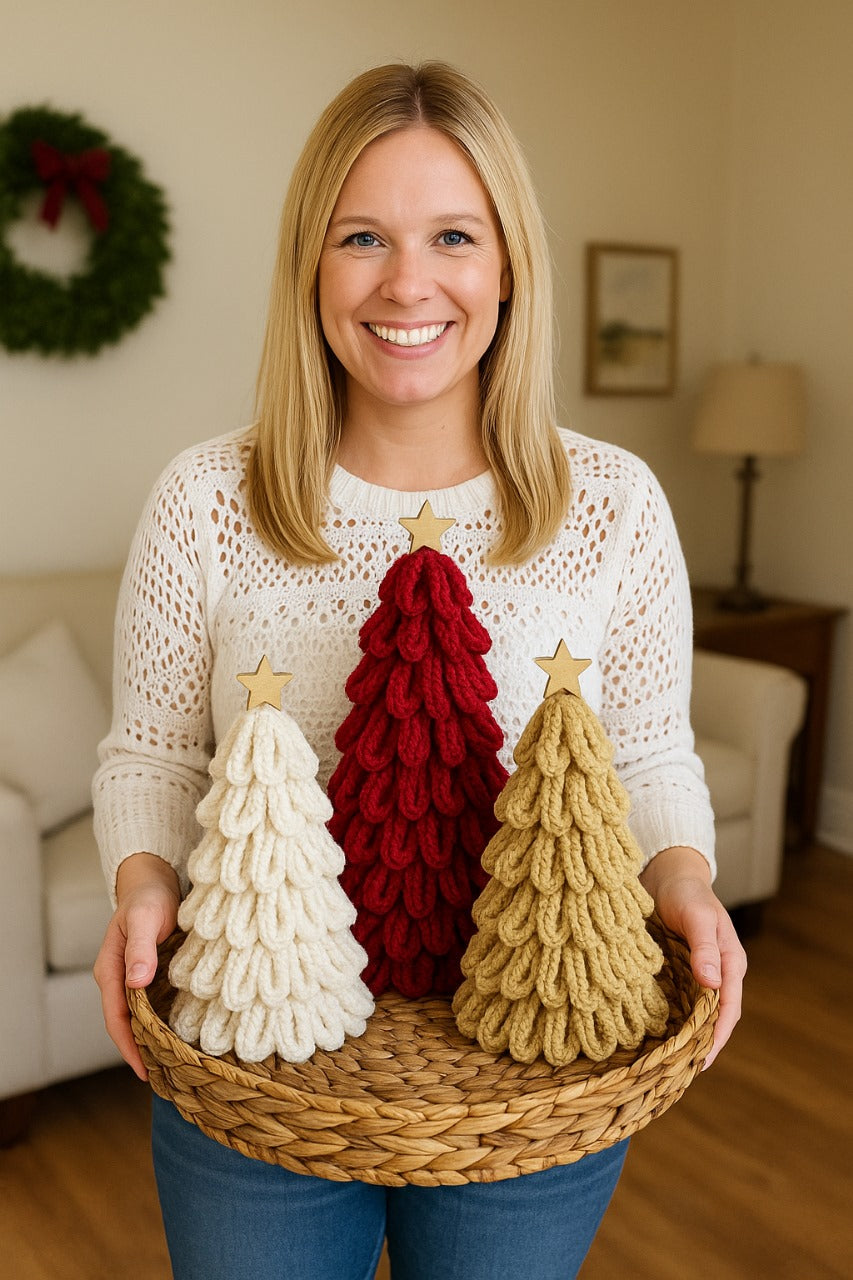 🎄Loopy Trees Collection Crochet Pattern Holiday Décor Tutorial (PDF + Video)